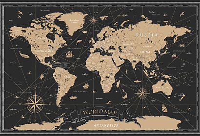 Fototapeta Kontinenty světa World map 2000